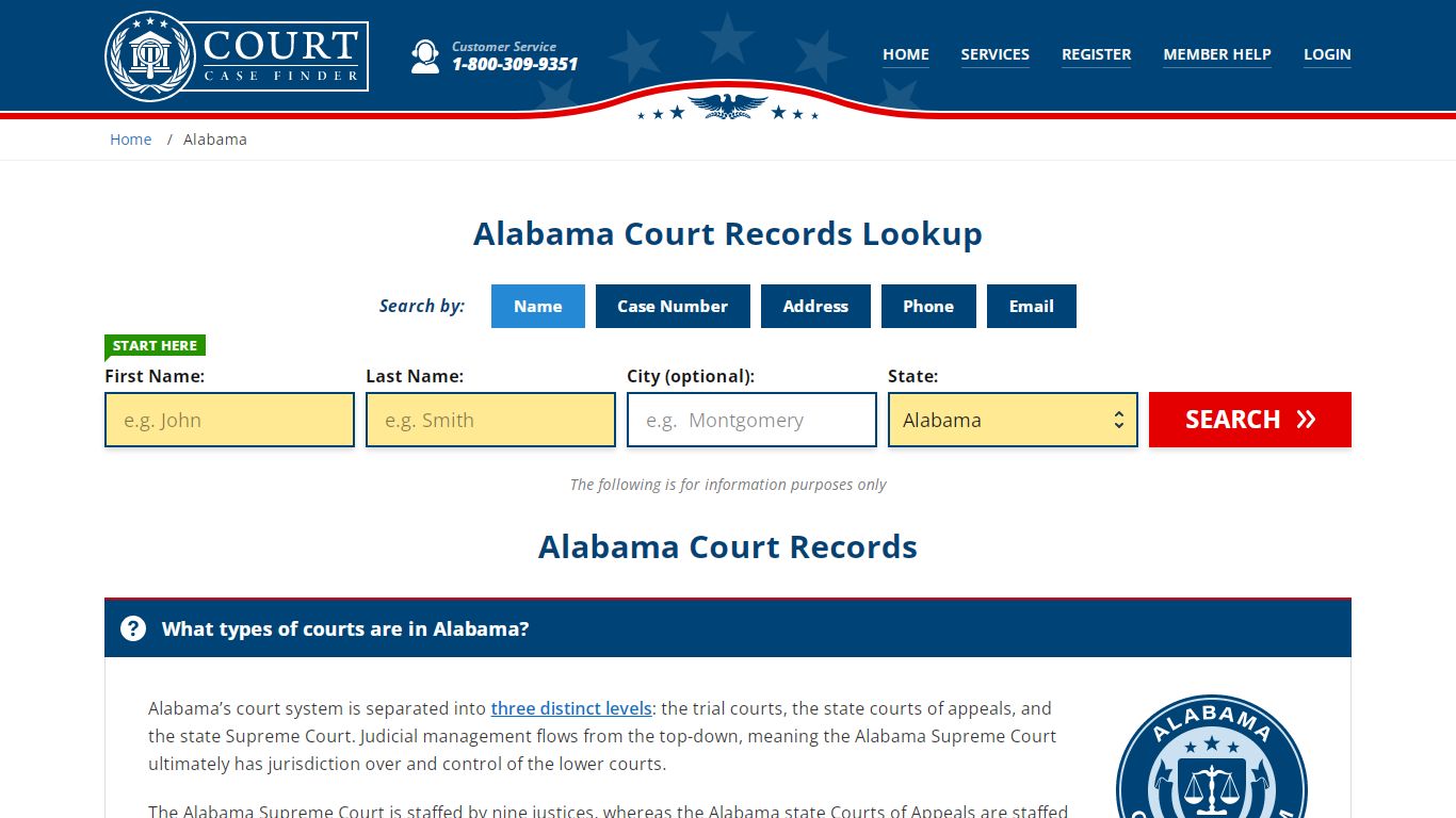 Alabama Court Records Lookup - AL Court Case Search